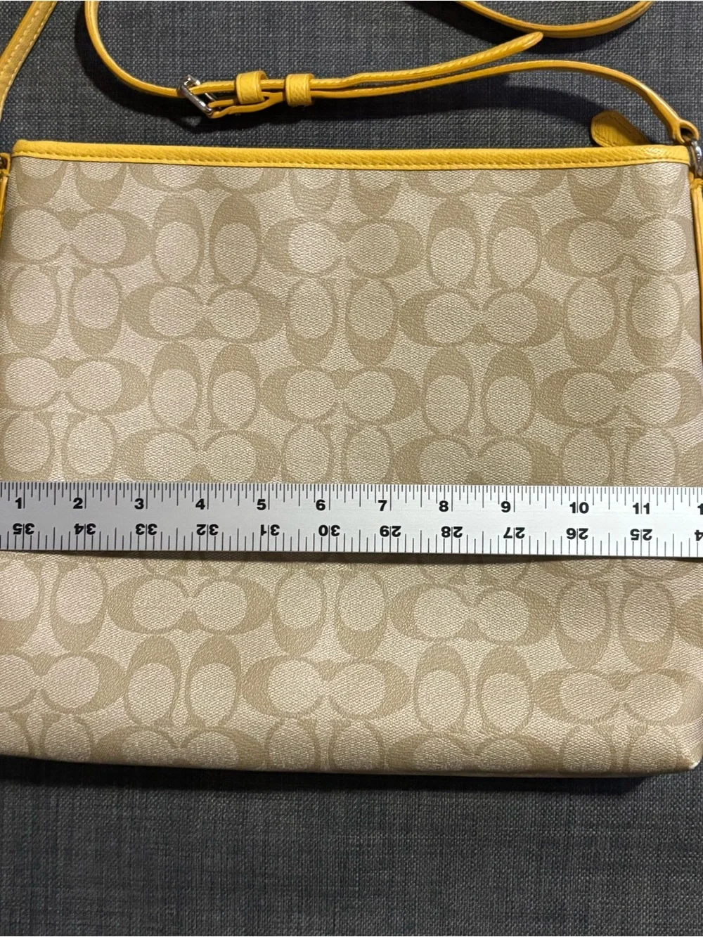 Coach Signature File Crossbody in Yellow Trim